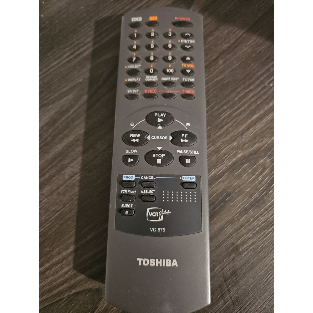 Toshiba VCR Plus + VC-675 TV VCR Replacement Remote Control Not Tested